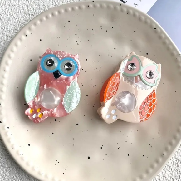 Orange Owl Hair Claw - Picture 4 of 6